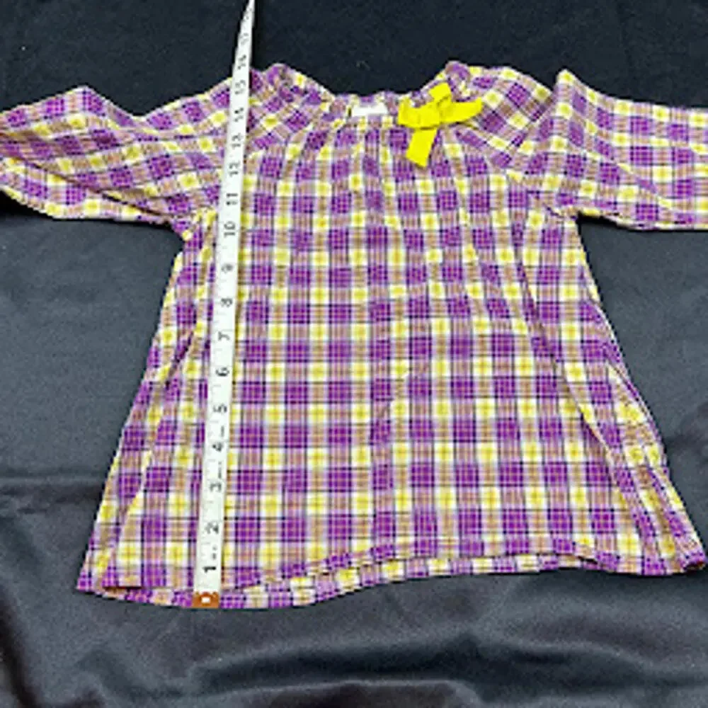 OshKosh B’gosh Girls‎ Shirt 4T Purple Yellow Flannel Baby Doll EUC